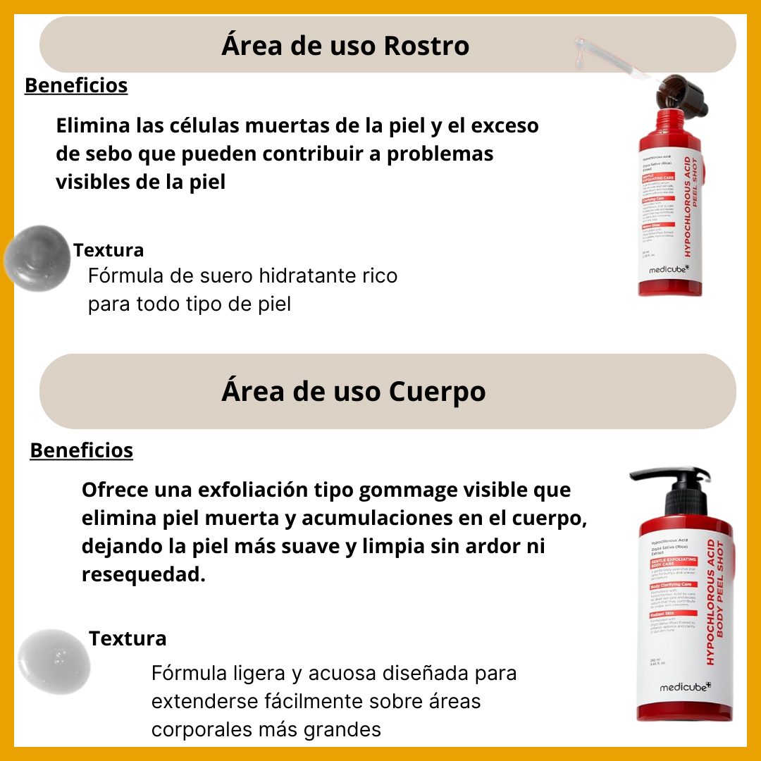 Hypochlorous Acid Rice Peel Shot – Exfoliación visible para una piel más suave en 60 segundos