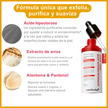 Hypochlorous Acid Rice Peel Shot – Exfoliación visible para una piel más suave en 60 segundos
