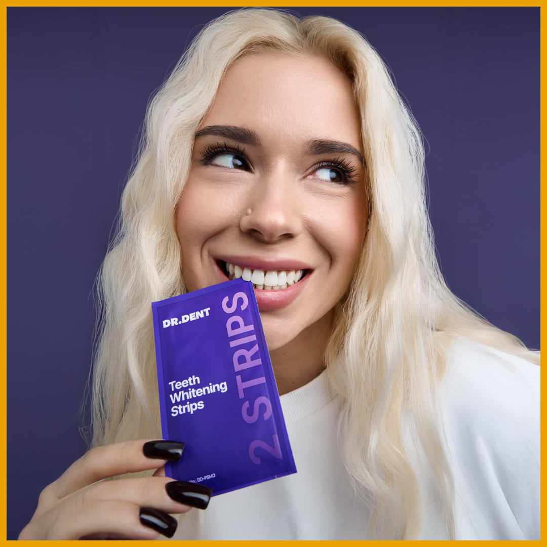 Dr. Dent Purple Whitening Strips - Sonrisa blanca instantánea sin dolor ni sensibilidad